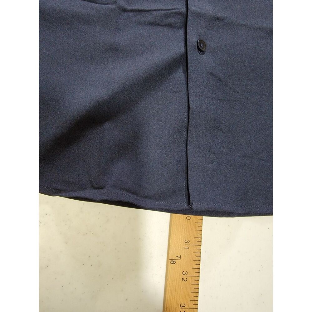 Men's Ted Baker Navy Blue Long Sleeve Button Shirt - Medium 15-15.5 - Picture 4 of 8